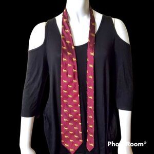 Into Africa Red & Yellow Lion Silk Tie